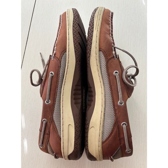 Sperry Men’s Leather Boat Shoes Size 12 Brown Moc Toe Casual Preppy Deck Loafers - Picture 6 of 10